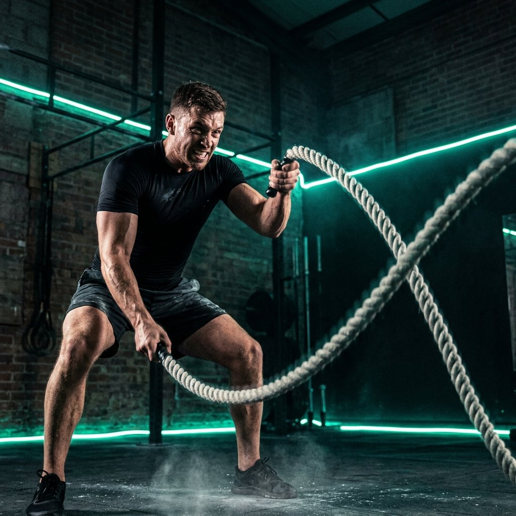 Action shot of power training