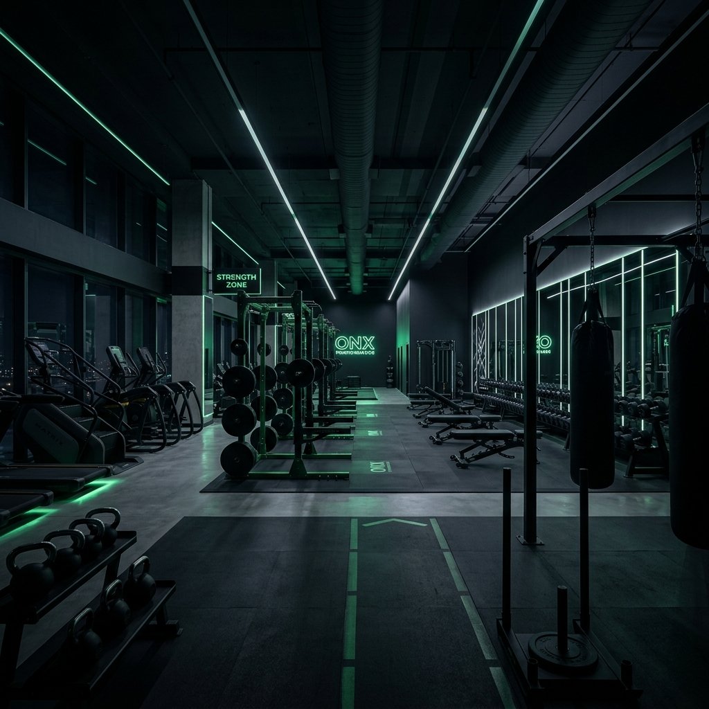 Sleek modern gym environment